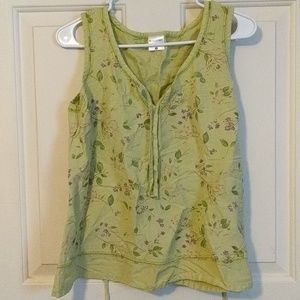 Motherhood maternity tank top green floral medium